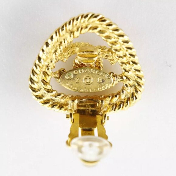CHANEL COCO Mark Earring gold Plated Gold 13.0g Women - Picture 4 of 5